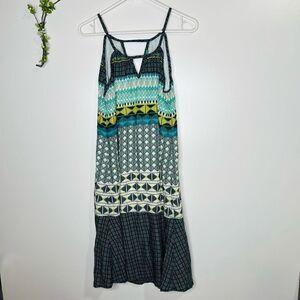 PrAna Boho Blue Green Sundress MIDI Dress